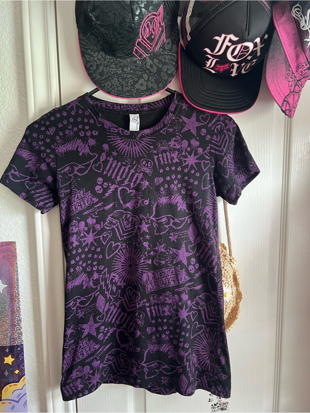 Metal Mulisha Purple Graffiti shirt Y2K Grunge Punk Goth